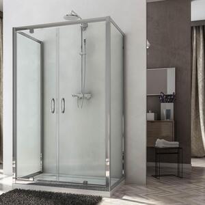 Box Doccia 3 Lati 2 Ante Battenti In Cristallo Trasparente 6mm H185 Fosterberg Koge Trio 70x80xH185 cm