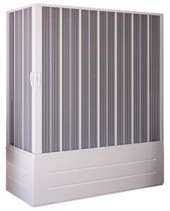Sopravasca Angolare 70x170x150 cm 2 Ante a Soffietto in PVC Apertura Laterale H150 cm Dorini Bianco