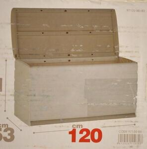 Plastiken - Scatola per cuscini 390L, beige, 120x61x53 cm