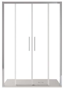 Porta Parete Doccia 2 Ante Scorrevoli in Cristallo Trasparente 6mm H195 Bonussi Vivian 140 cm