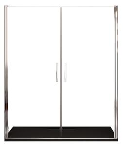 Porta Parete Doccia 140 cm 2 Ante Battenti in Cristallo Trasparente 6mm H195 Bonussi Alexia