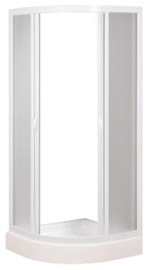 Box Doccia Semicircolare 80x80 cm 2 Ante Scorrevoli in Acrilico 2,2 mm H185 cm Dorini Bianco