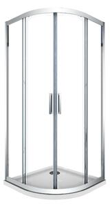 Box Doccia Semicircolare 2 Ante Scorrevoli in Cristallo 6mm Trasparente H190 Sailor H190x80x80 cm