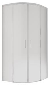 Box Doccia Semicircolare 2 Ante Scorrevoli in Cristallo Acidato 6mm H195 Bonussi Lucy 90x90 cm