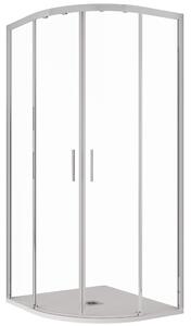 Box Doccia Semicircolare 2 Ante Scorrevoli in Cristallo Trasparente 6mm H195 Bonussi Lucy 80x80 cm