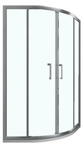 Box Doccia Semicircolare 2 Ante Scorrevoli in Cristallo Trasparente 6mm H190 Bonussi Giuly 80x80 cm