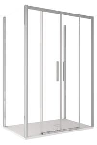 Box Doccia 3 Lati 80x140x80 cm 2 Ante Scorrevoli in Cristallo Trasparente 6mm H195 Bonussi Eliane
