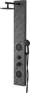 Colonna Doccia Idromassaggio in Acciaio Effetto Pietra Black Stone