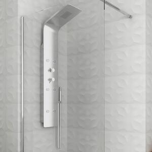 Colonna Doccia Termostatico Multifunzione Idromassaggio Doccetta Alluminio Silver