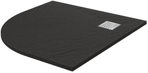 Piatto Doccia Semicircolare 90x90 cm in Acrilico Fosterberg Azalea 4 Antracite