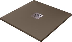Piatto Doccia in Pietra 80x80 cm Bonussi Ardesia Stone Central Marrone