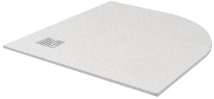 Piatto Doccia Semicircolare in Pietra Fosterberg Silene 4 Bianco 80x80 cm