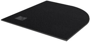 Piatto Doccia Semicircolare in Pietra Fosterberg Silene 4 Antracite 80x80 cm