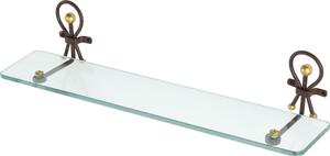 Mensola in Vetro con Supporto in Ferro Battuto Linea Golden Rust