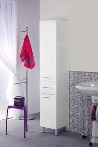 Mobile da Bagno Colonna Porta Asciugamani 33 Cm Laccato Bianco
