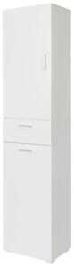 Armadio 1 Anta con Cassetto e Cestello 45x32x195 cm in MDF Bianco