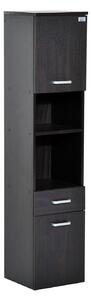 Mobile a Colonna da Bagno in Legno Marrone scuro 30x29x135 cm