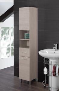 Mobile da Bagno Colonna Porta Asciugamani 33Cm Rovere Chiaro