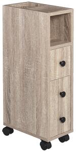 Mobiletto a Colonna da Bagno 18x30x68,5 cm in Legno Rovere