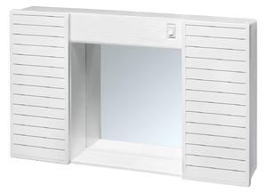 Mobiletto Specchiera da Bagno 2 Ante in PVC 58x37x12cm con Luce Forlani Funny Bianco