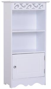 Mobiletto da Bagno in 40x23x80 cm Floreale Bianco