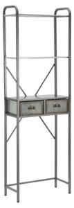 Mobiletto da Bagno Illinois 60,5x29x184,5 cm in Ferro Argento