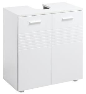 Mobile Sotto Lavabo Bagno 2 Ante 60x30Px62,5 cm in Legno Bianco