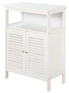Mobiletto Bagno 2 Ripiani 2 Ante 60x30x81,6 cm in MDF Bianco