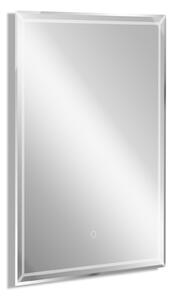Specchio da Bagno con Illuminazione a LED e Interruttore Touch in Vetro e Alluminio 50x3x70 cm