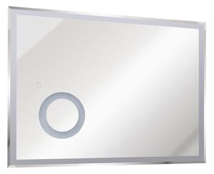 Specchio da Bagno con Illuminazione a LED e Interruttore Touch in Vetro e Alluminio 80x3x60 cm