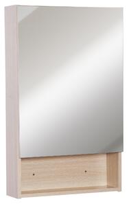 Specchio Armadietto da Bagno Pensile Ripiano in Legno 50x80x13,5 cm