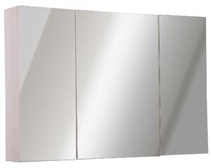 Specchiera da Bagno 3 Ante in Legno Rovere 90x60x13.5 cm