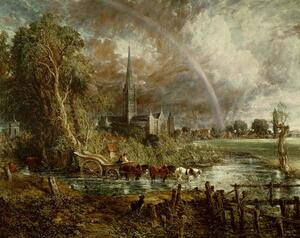 Riproduzione Salisbury Cathedral From the Meadows 1831, John Constable