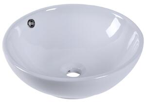 Lavabo da Appoggio in Ceramica Smaltato Design Moderno Bianco 42x42x14 cm