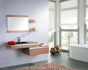 Mobile Bagno Sospeso 100 cm Ebano Carnelli Marrono Chiaro
