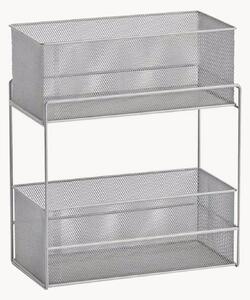 Scaffale a 2 ripiani con cestini Mesh