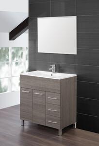 Mobile da Bagno Composizione Bagno 80Cm Rovere Scuro