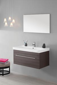 Mobile da Bagno Sospeso Marrone Composizione in Mdf 90Cm