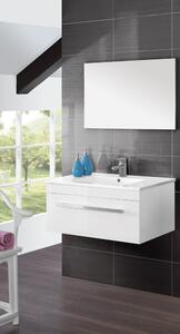 Mobile da Bagno Sospeso Bianco Composizione in Mdf 80Cm