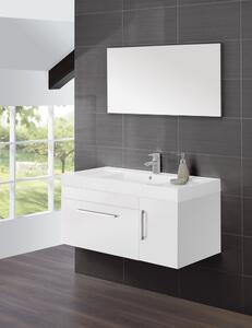 Mobile da Bagno Sospeso Laccato Bianco Composizione 100Cm
