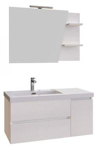Mobile Bagno Sospeso 100 cm Lavabo e Specchio Bonussi Pegaso Bianco