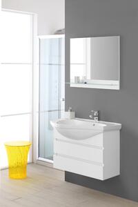 Mobile da Bagno Sospeso Bianco Laccato Composizione Bagno 80Cm Magnum