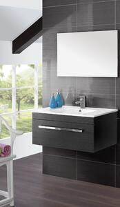 Mobile da Bagno Sospeso Nero Carta Composizione in Mdf 80Cm