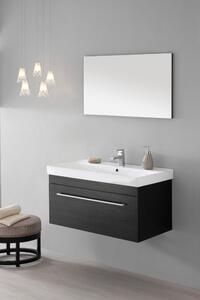 Mobile da Bagno Sospeso Grigio Composizione in Mdf 90Cm