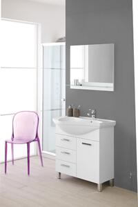 Mobile da Bagno Bianco Laccato Composizione Bagno 80Cm Magnum