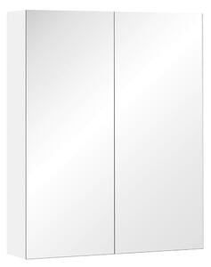 Pensile da Bagno 2 Ante Specchio in MDF 60x15x75 cm Morning Bianco
