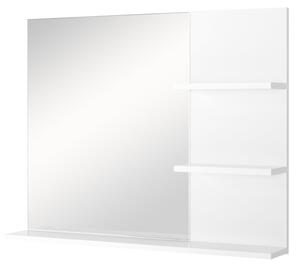 Pensile Bagno con Specchio e 3 Ripiani 60x10x48 cm MDF Elisa Bianco