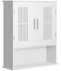Mobiletto da Bagno a Muro 60x20x70 cm 2 Ante 1 Ripiano Bianco