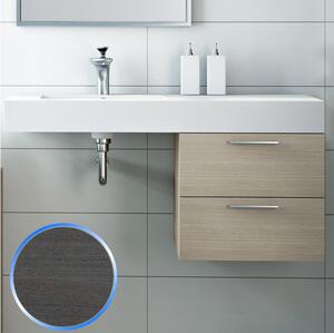 Mobile da Bagno Sospeso in Legno Rovere Grigio 45cm Fosterberg Porto 3
