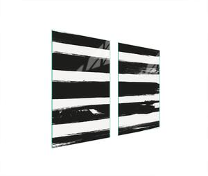Piastre copri fornelli 2 pezzi 75x52 Copri piano cottura in Vetroceramica tagliere in vetro nero bianco